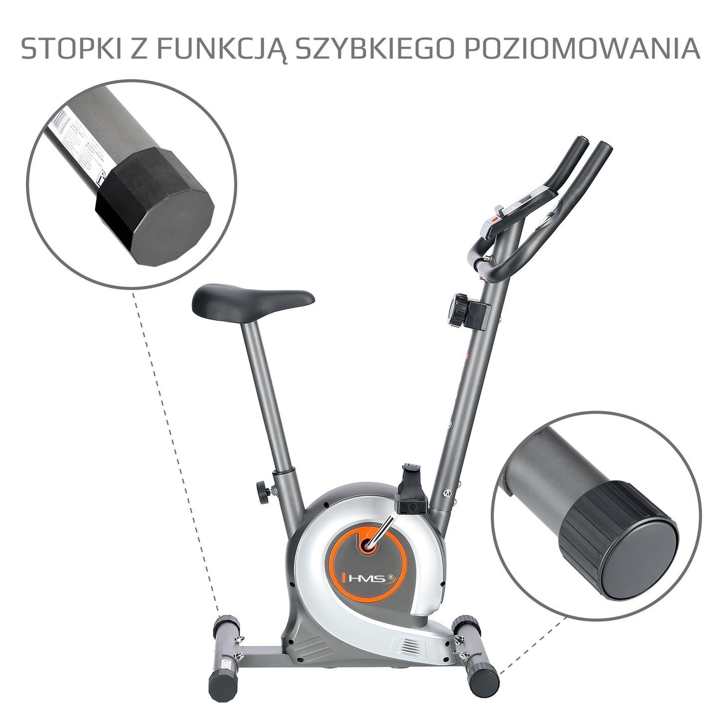 Silver Magnetic Stationary Bike – Adjustable Resistance
