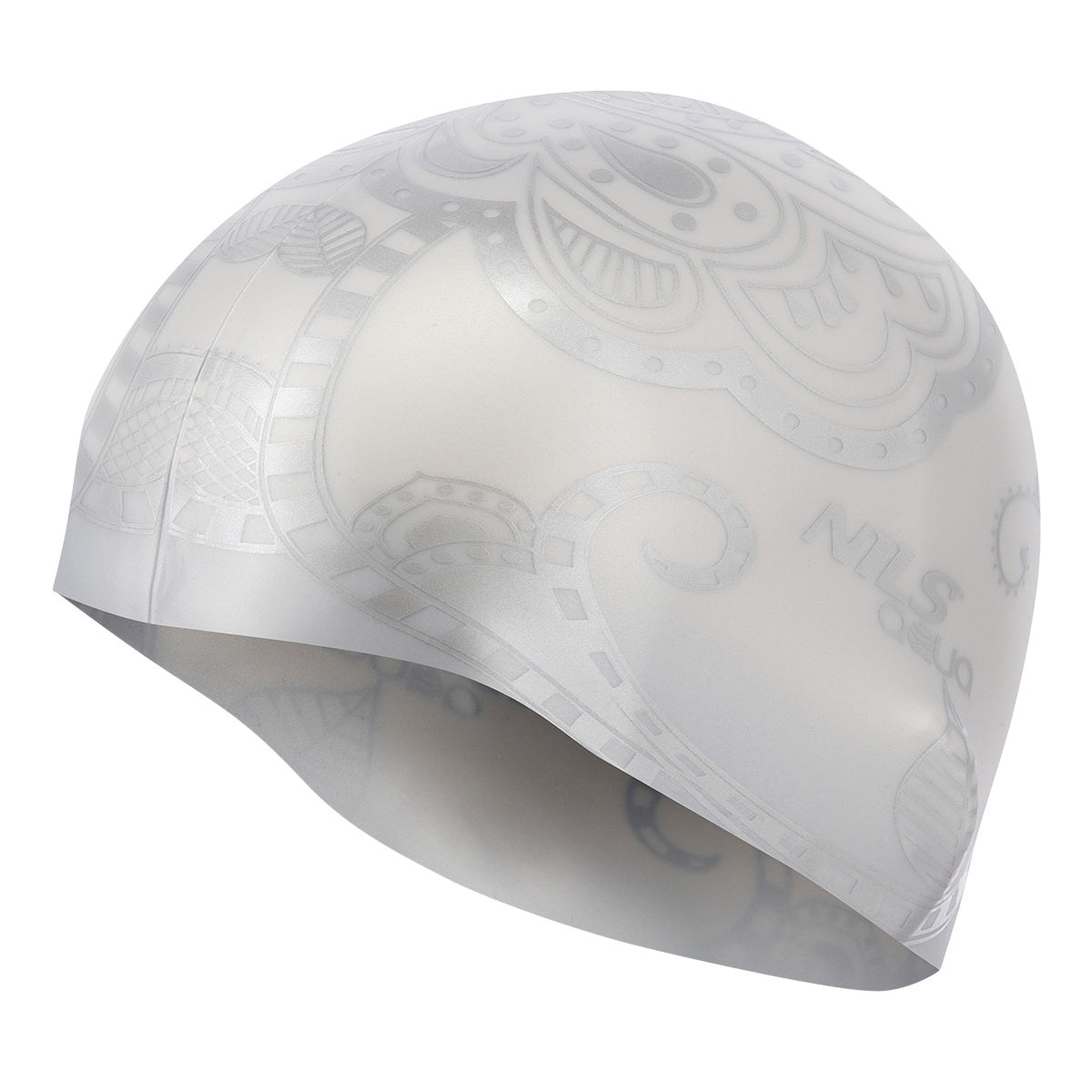 Silver Swimming Cap for Women, Comfortable Fit