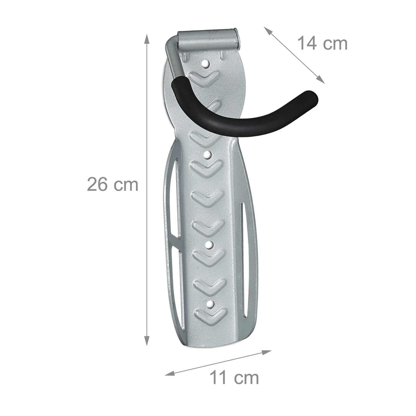 Silver bicycle wall bracket set of 2