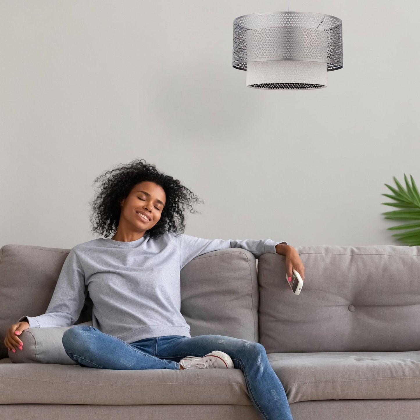 Silver pendant lamp