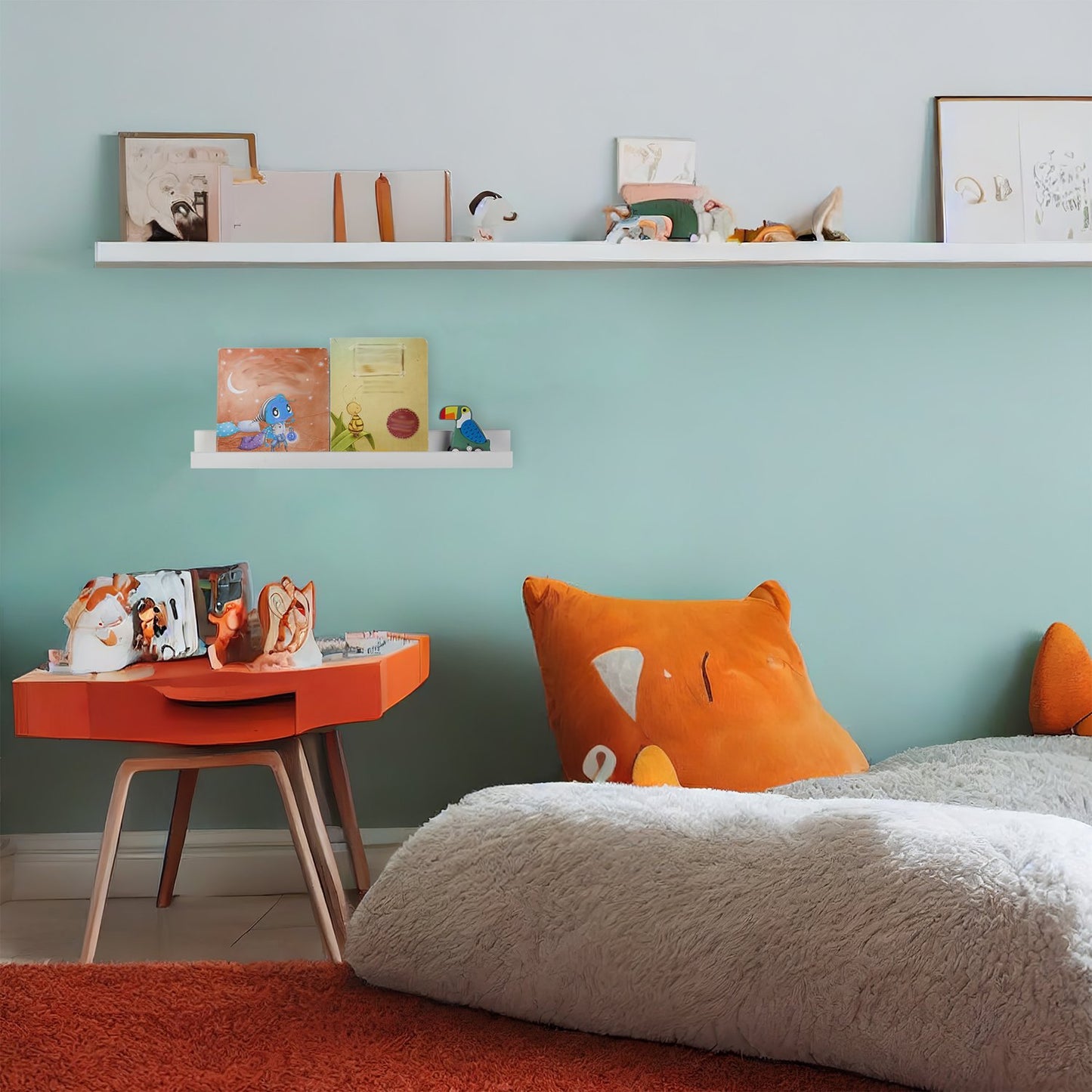 Simple Floating Shelf in White