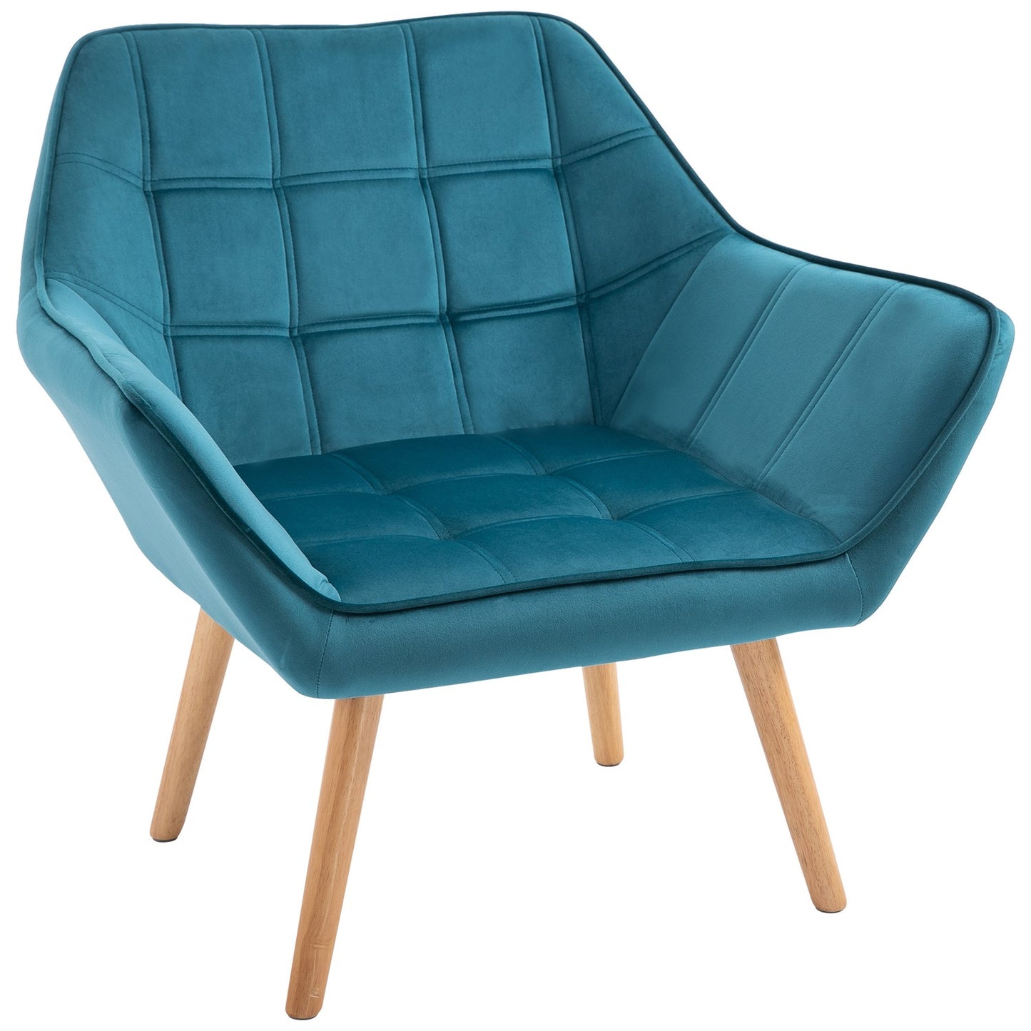Velvet Wing Armchair, raised legs, green, 64x62x72.5 cm