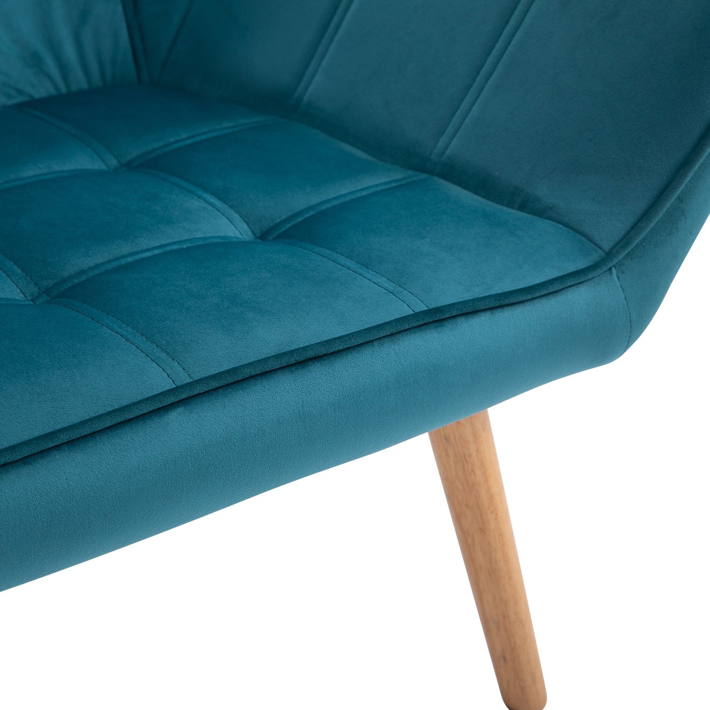 Velvet Wing Armchair, raised legs, green, 64x62x72.5 cm