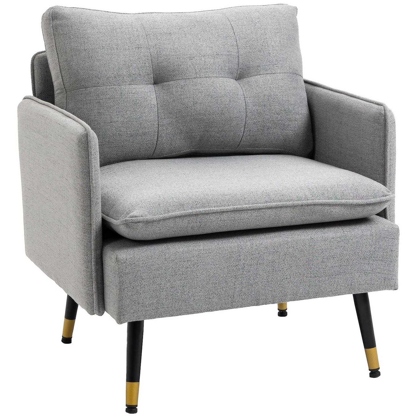 Lounge Armchair; Linen look, cushion, 120 kg capacity