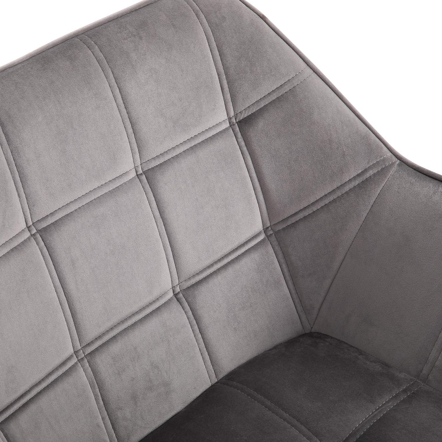 Velvet-like gray Scandinavian armchair, raised legs, 64 x 62 x 72.5 cm