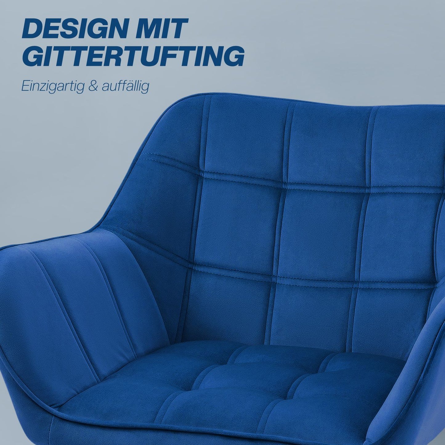 Velvet Wingback lounge chair, blue, raised legs, 67x61.5x71 cm