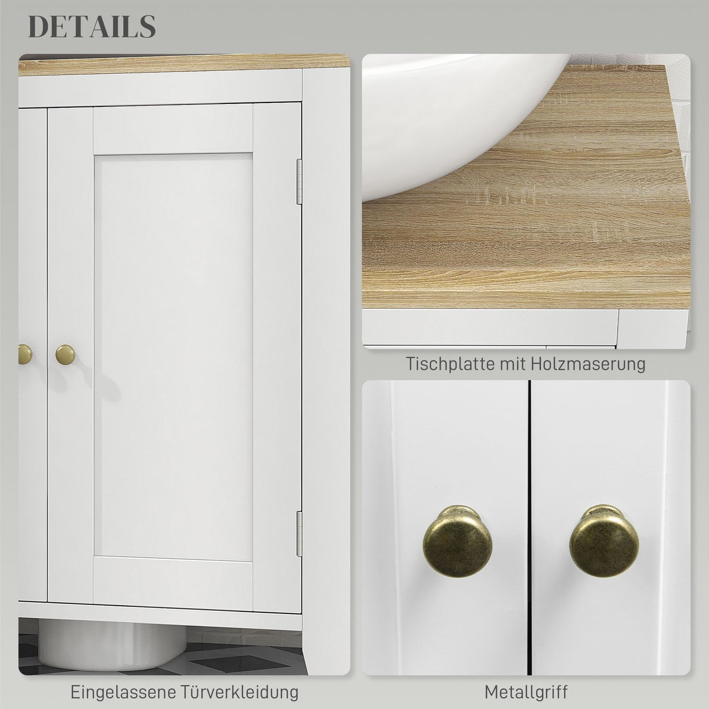 Bathroom sink Base cabinet, adjustable shelf, 60x30x60 cm