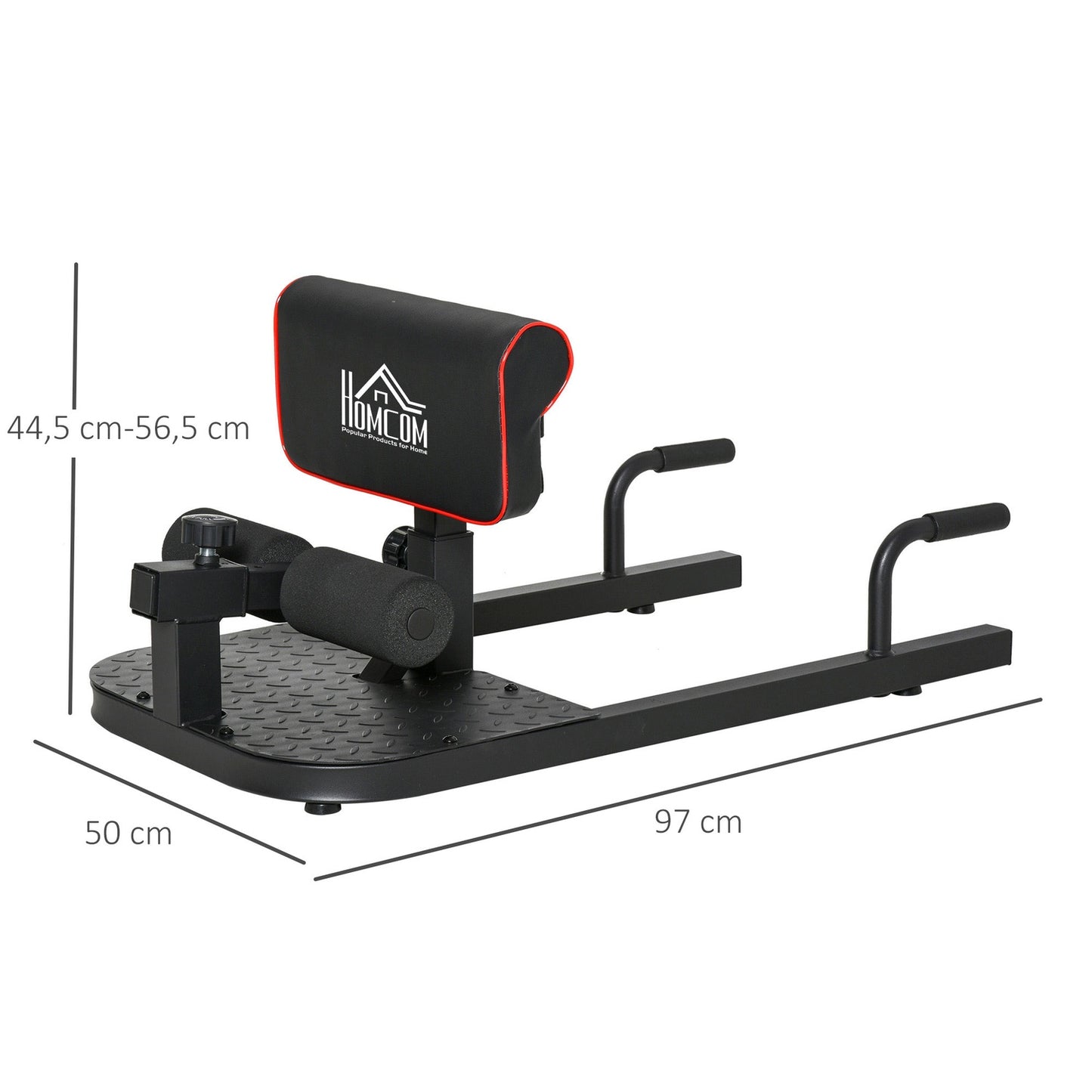 Adjustable 3-in-1 Sissy Squat & Leg Trainer, steel, black