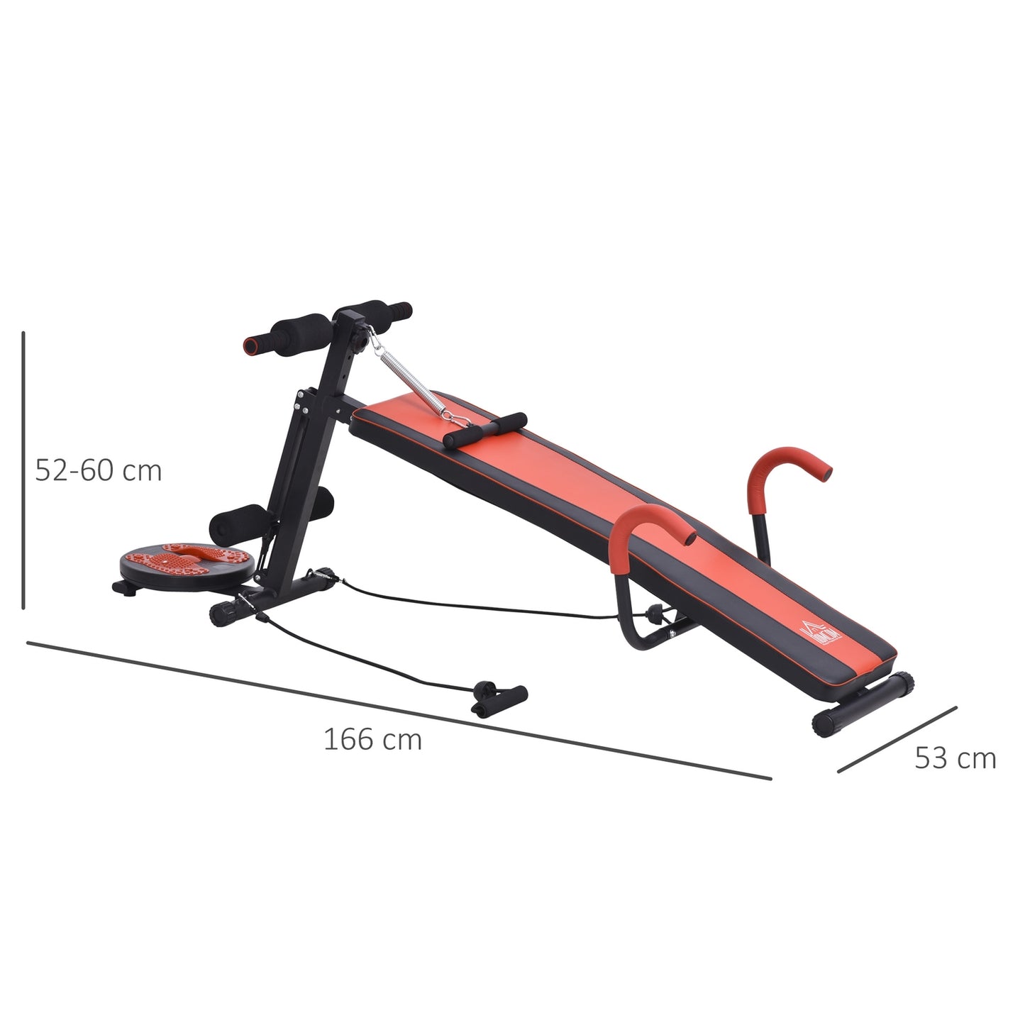 Adjustable bench seat, padded, 120 kg capacity, red/black