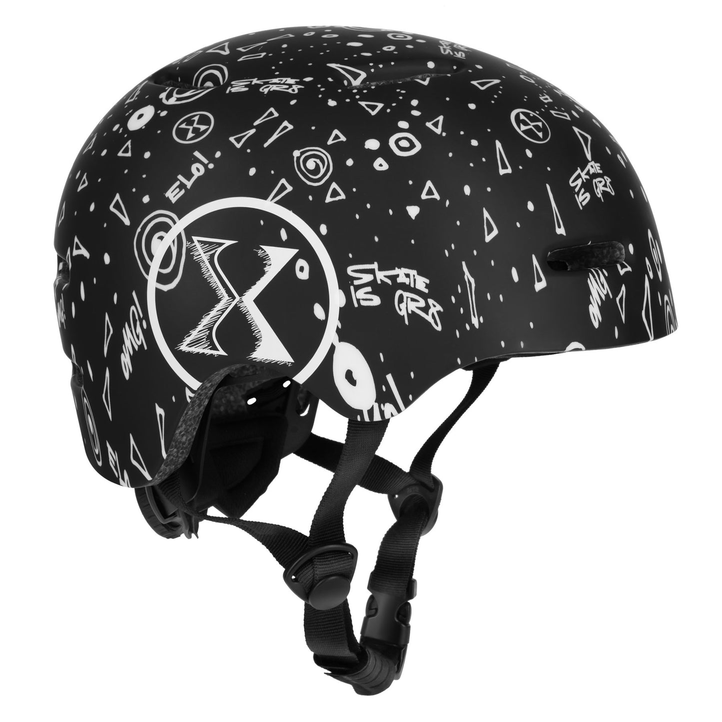 Skate Helmet, Black, M (55-58 cm), Lightweight, Ventilated