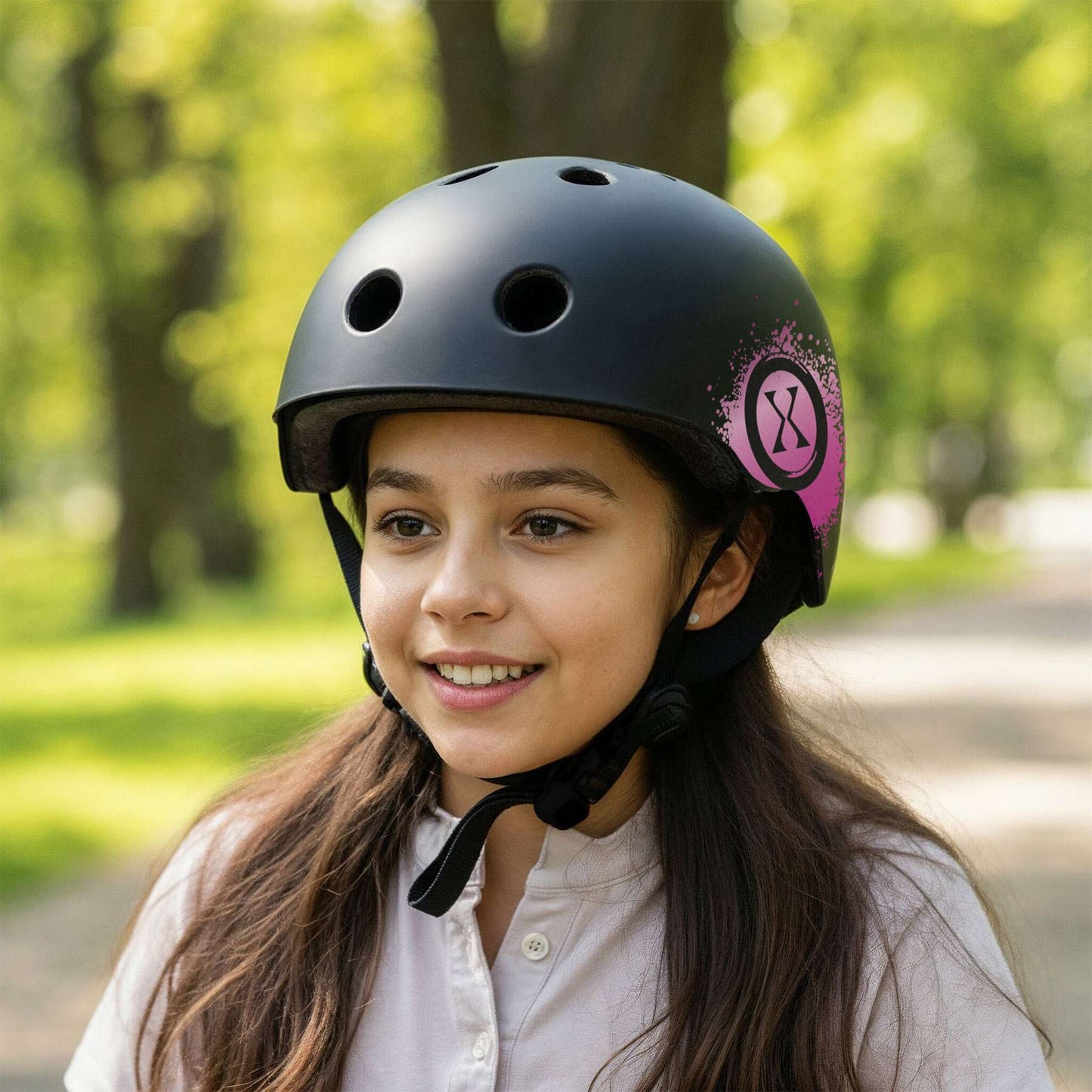 Skate Helmet, Pink, XS 48-52 cm, Dial Fit, 11 Vents