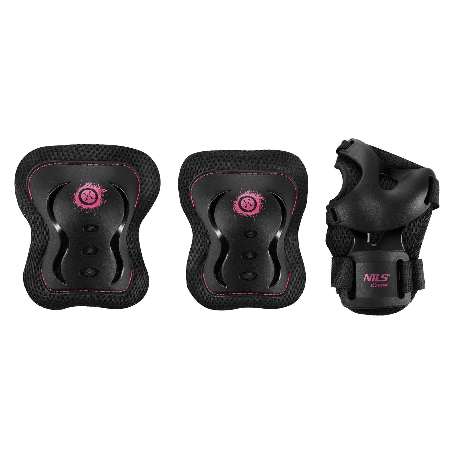 Skate Protective Gear Set, Wrist Elbow Knee, Pink L