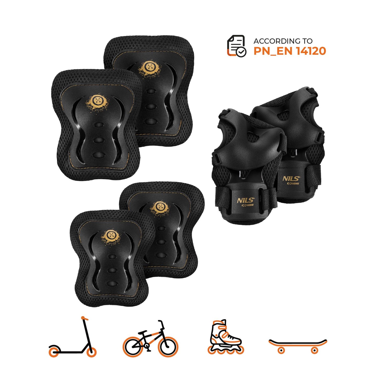 Skate Protective Gear Set, Wrist Elbow Knee, Size L