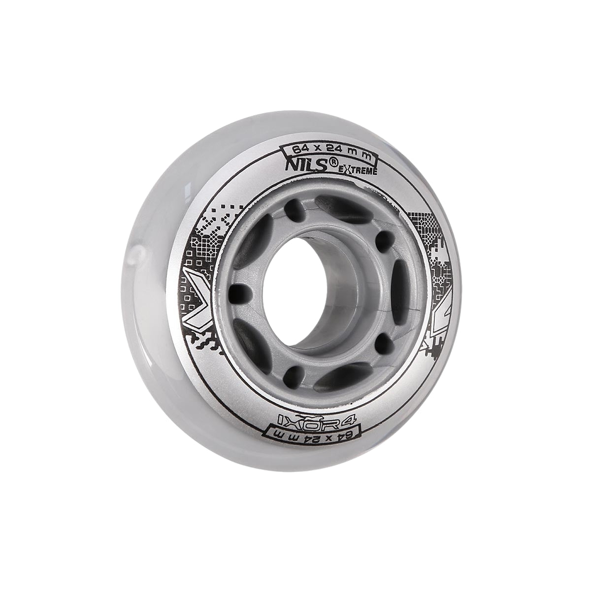 Skateboard Wheels 64x24mm 82A Transparent Set of 4