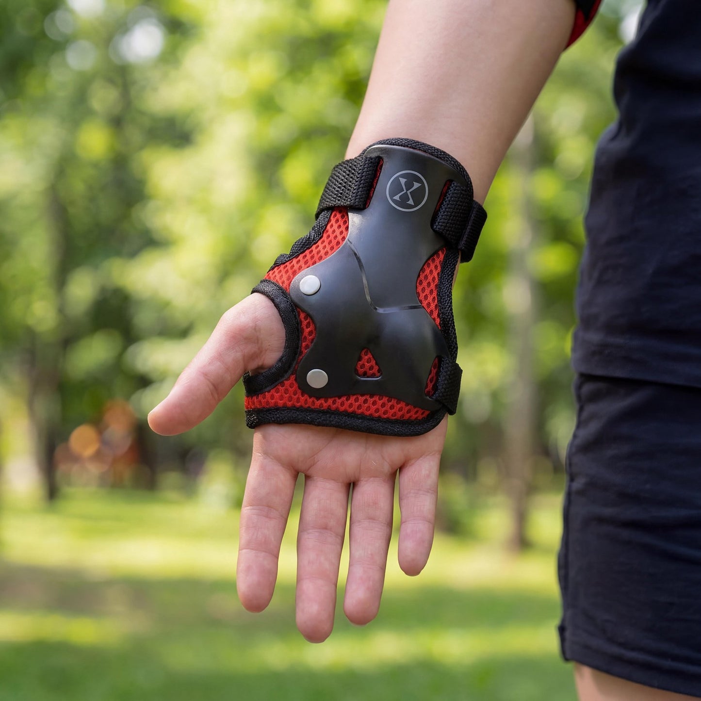 Skating Protective Gear Set, Wrist Elbow Knee, Red S