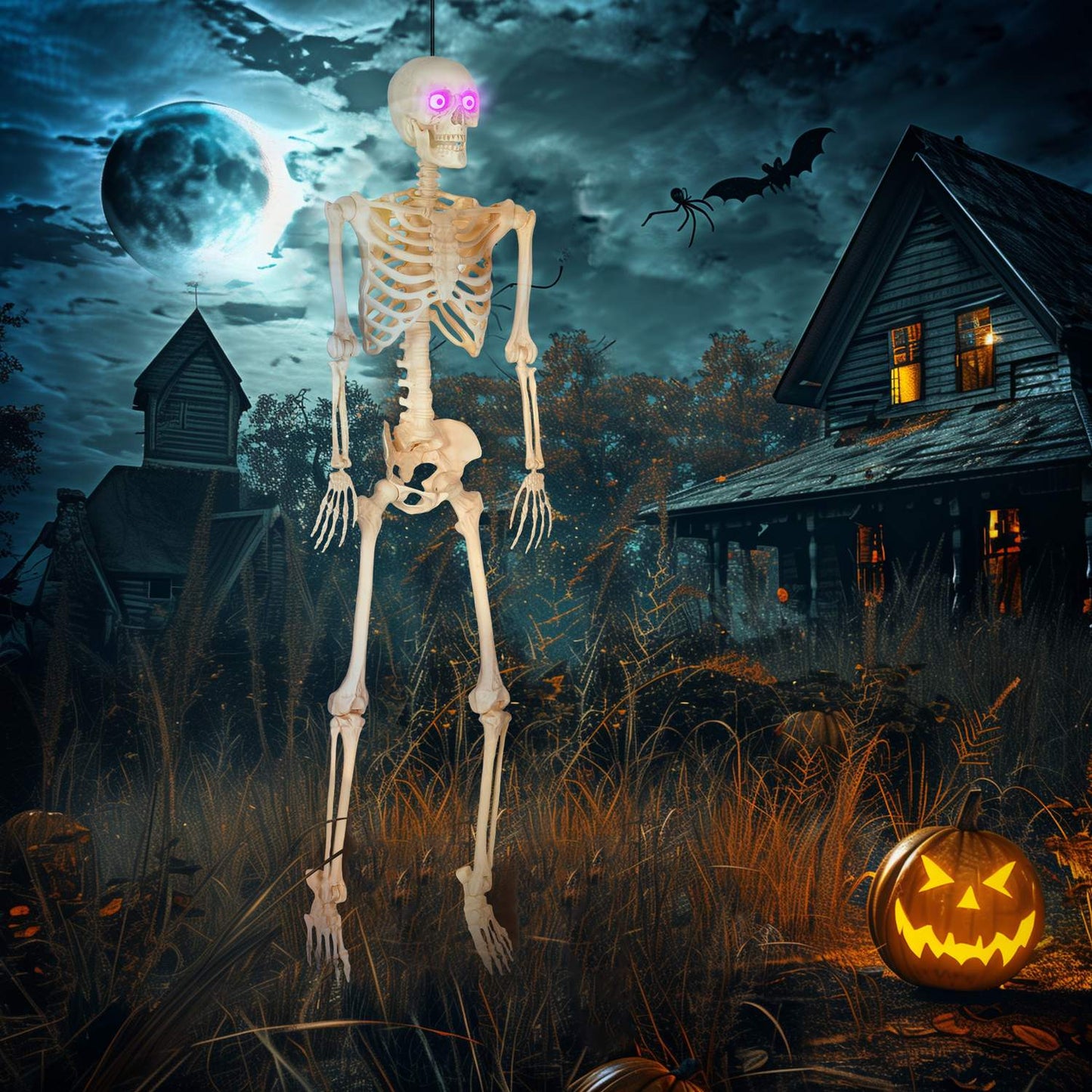 Skeleton Figure, Halloween Decoration, 152 cm, Sound-Activated