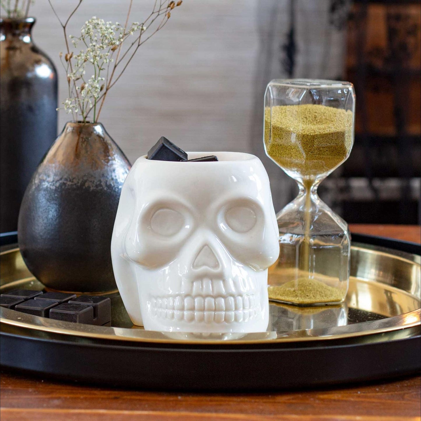 Skull Tealight Fragrance Lamp, Ceramic Aroma Diffuser