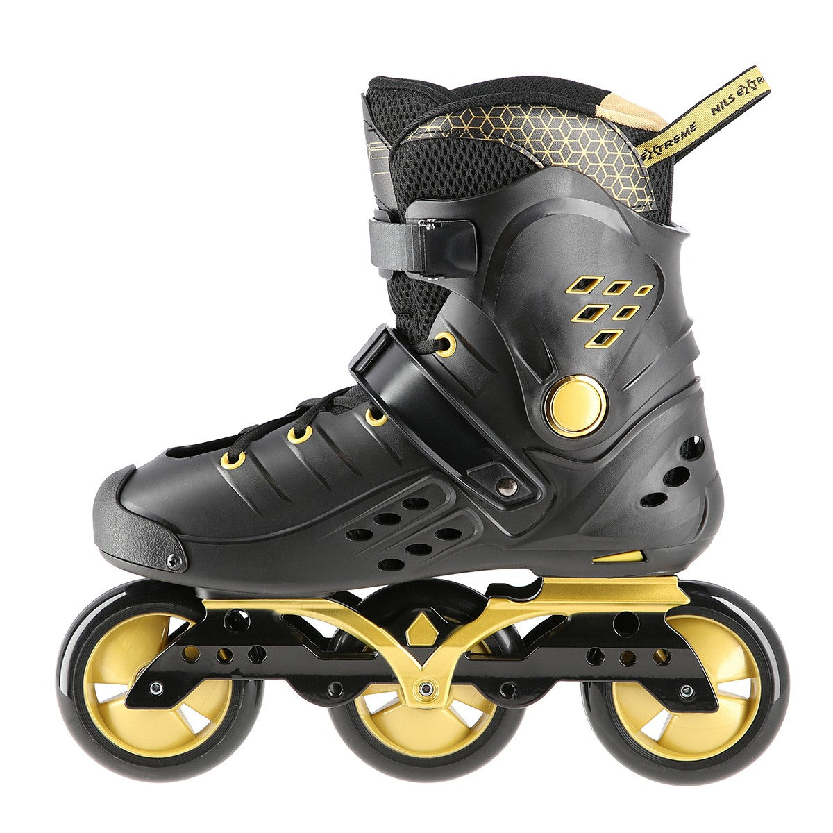 Slalom In-Line Skates, Black-Gold, Size 36