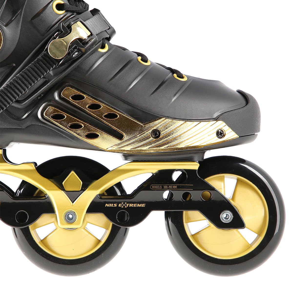 Slalom In-Line Skates, Black-Gold, Size 36