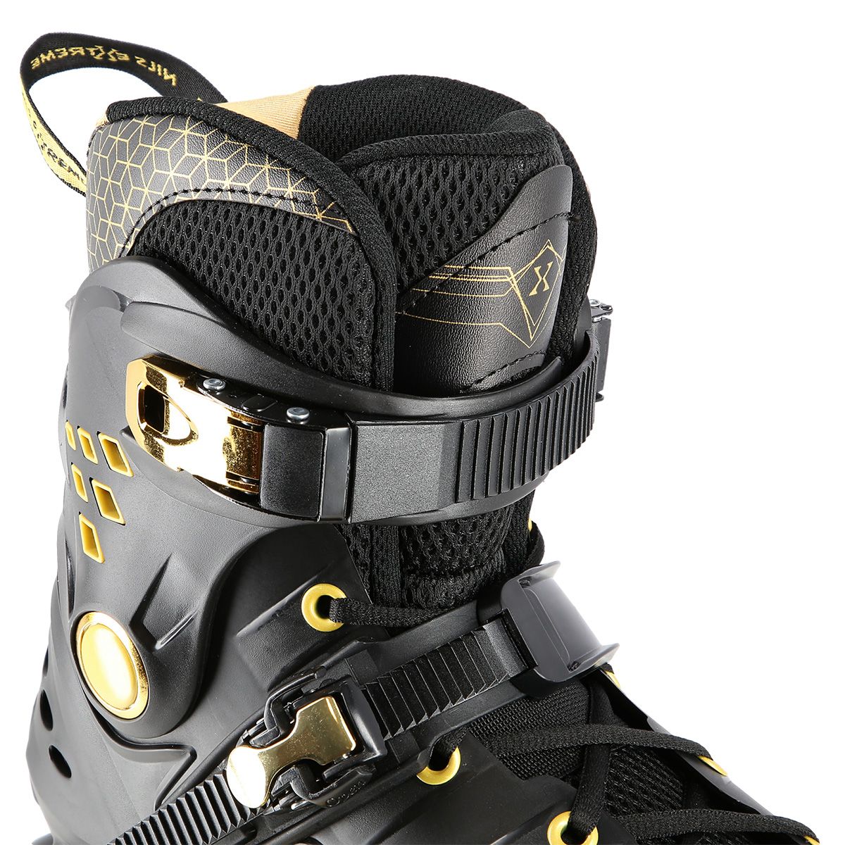 Slalom In-Line Skates, Black-Gold, Size 36