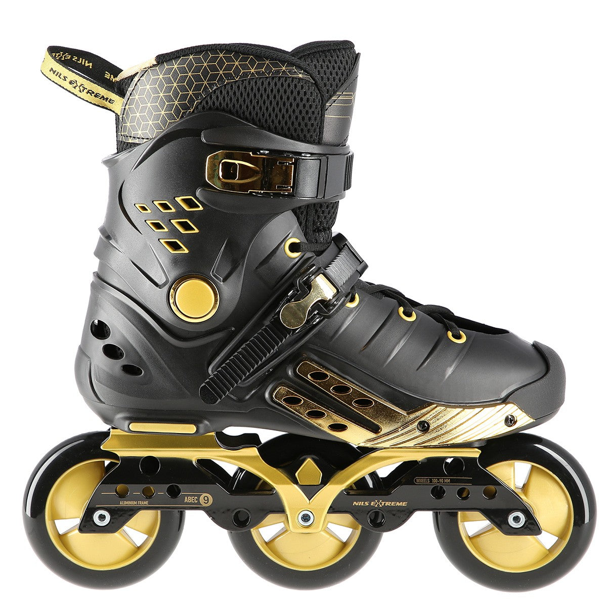 Slalom In-Line Skates, Black-Gold, Size 36