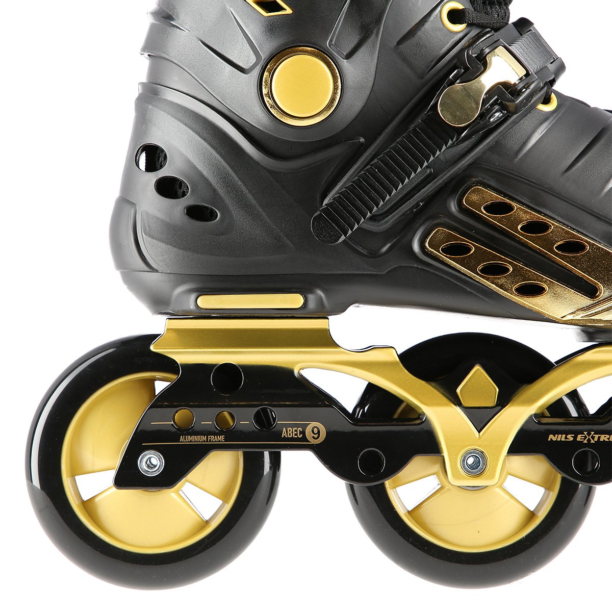 Slalom In-Line Skates, Black-Gold, Size 36