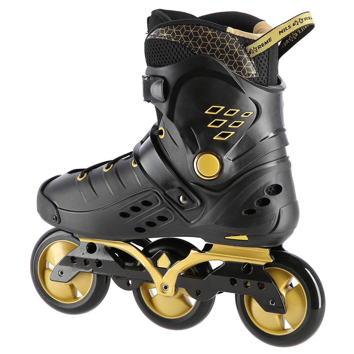 Slalom In-Line Skates, Black-Gold, Size 36