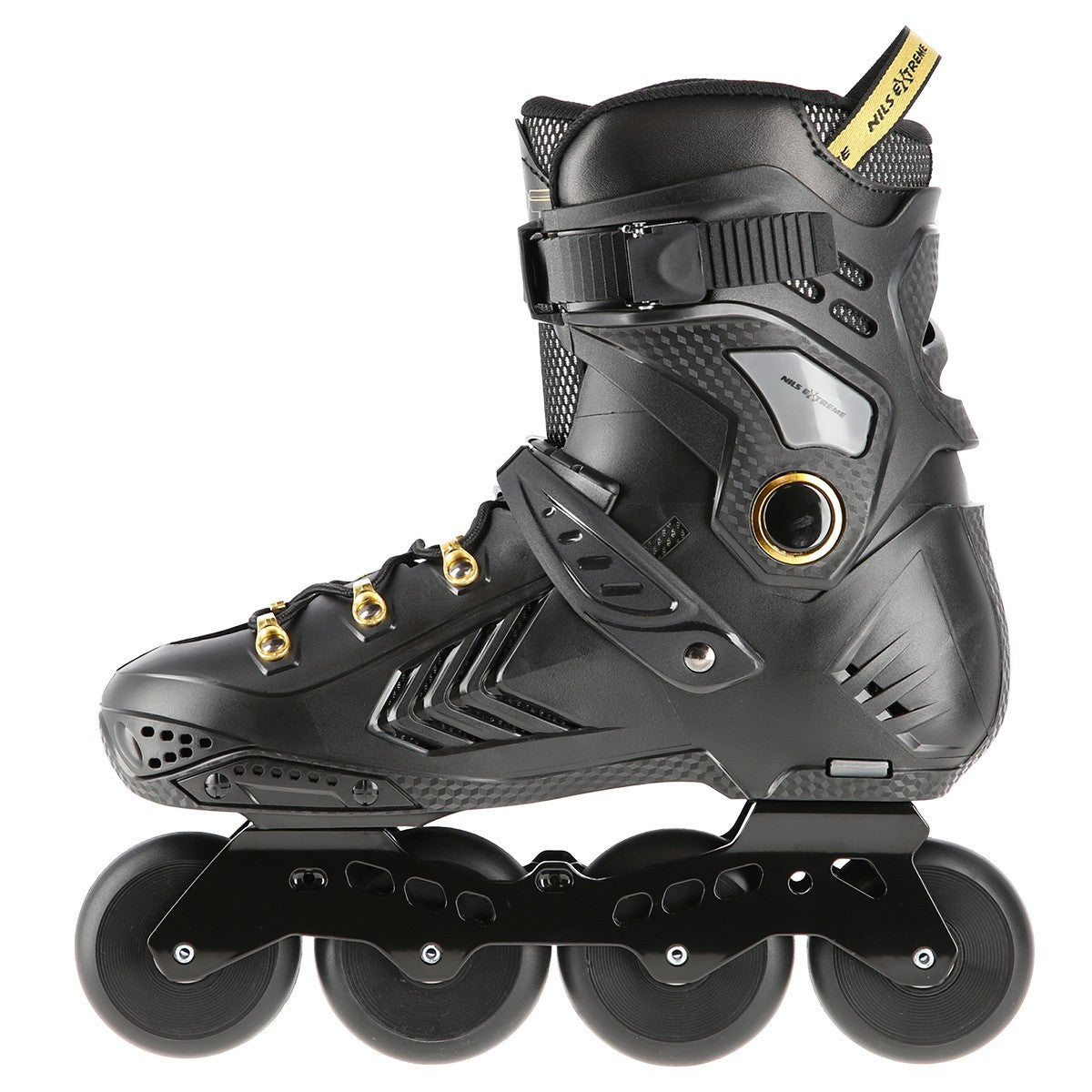 Slalom In-Line Skates, Black-Gold, Size 39
