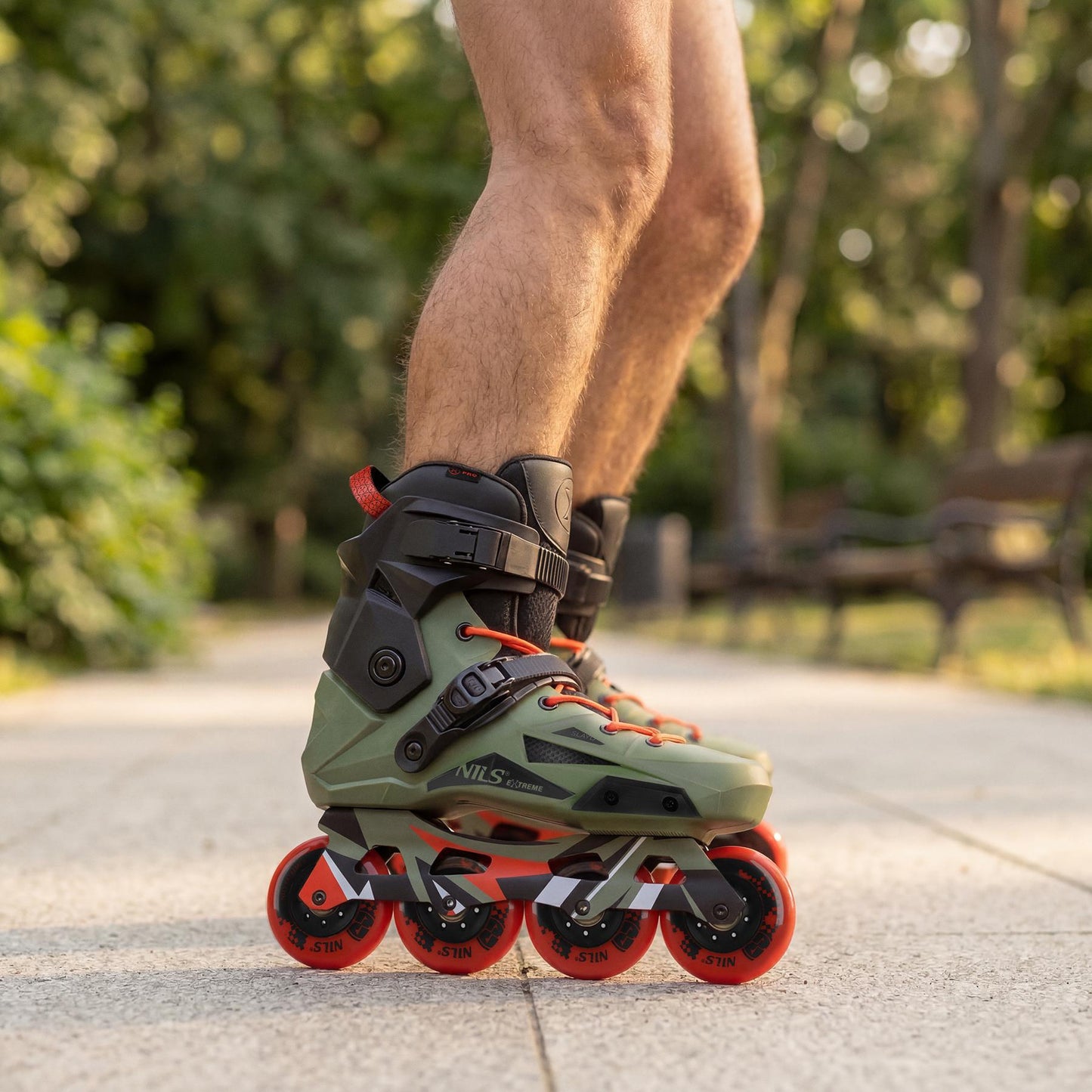 Slalom Inline Skates, Green, Size 37, 80mm Wheels