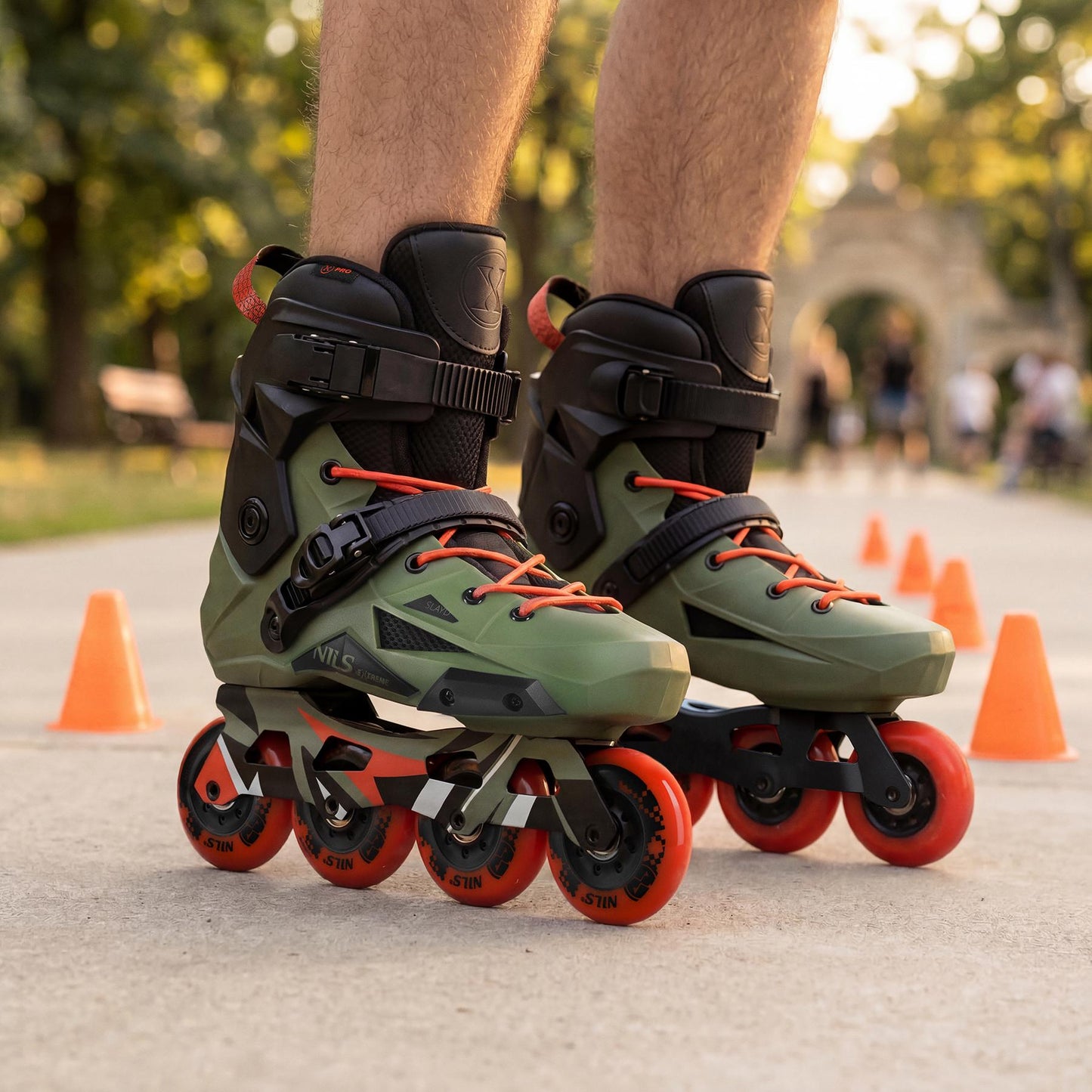 Slalom Inline Skates, Green, Size 42, 80mm Wheels
