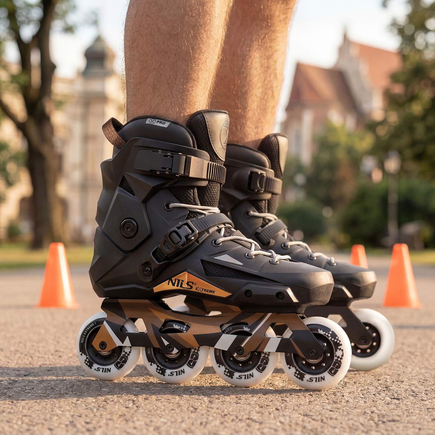 Slalom Inline Skates, Size 37, ABEC-9, 80mm Wheels