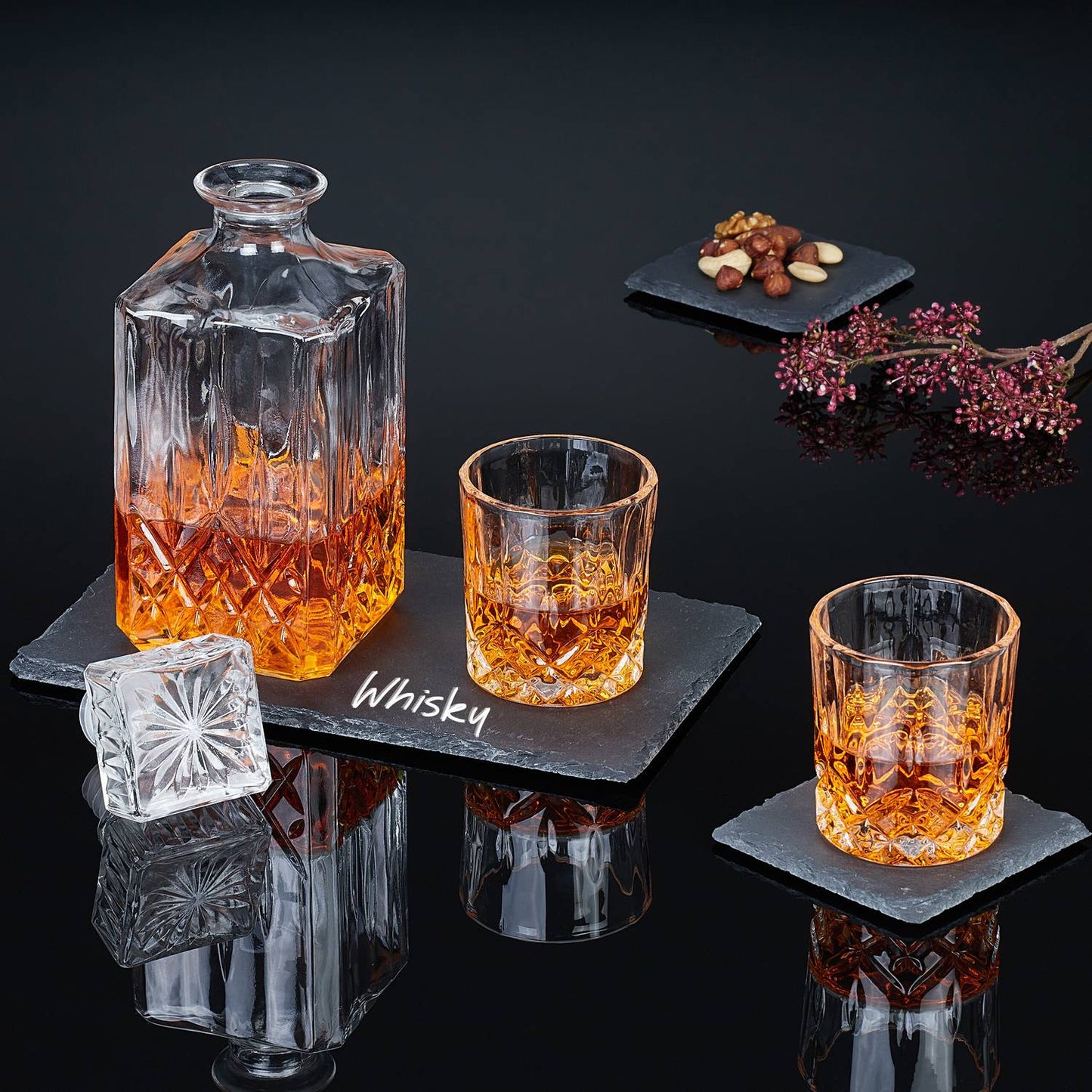 Slate Coasters Set of 12 – 10x10 cm Square Plates