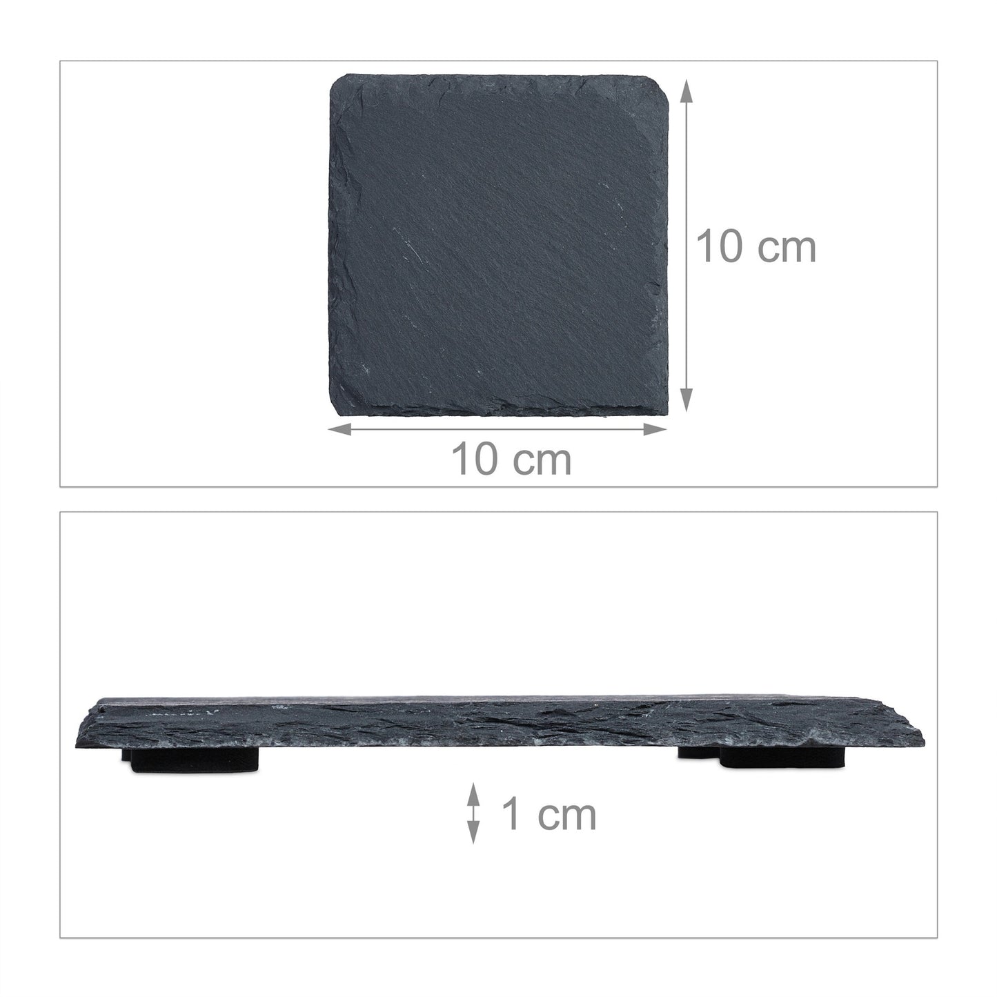 Slate Coasters Set of 12 – 10x10 cm Square Plates