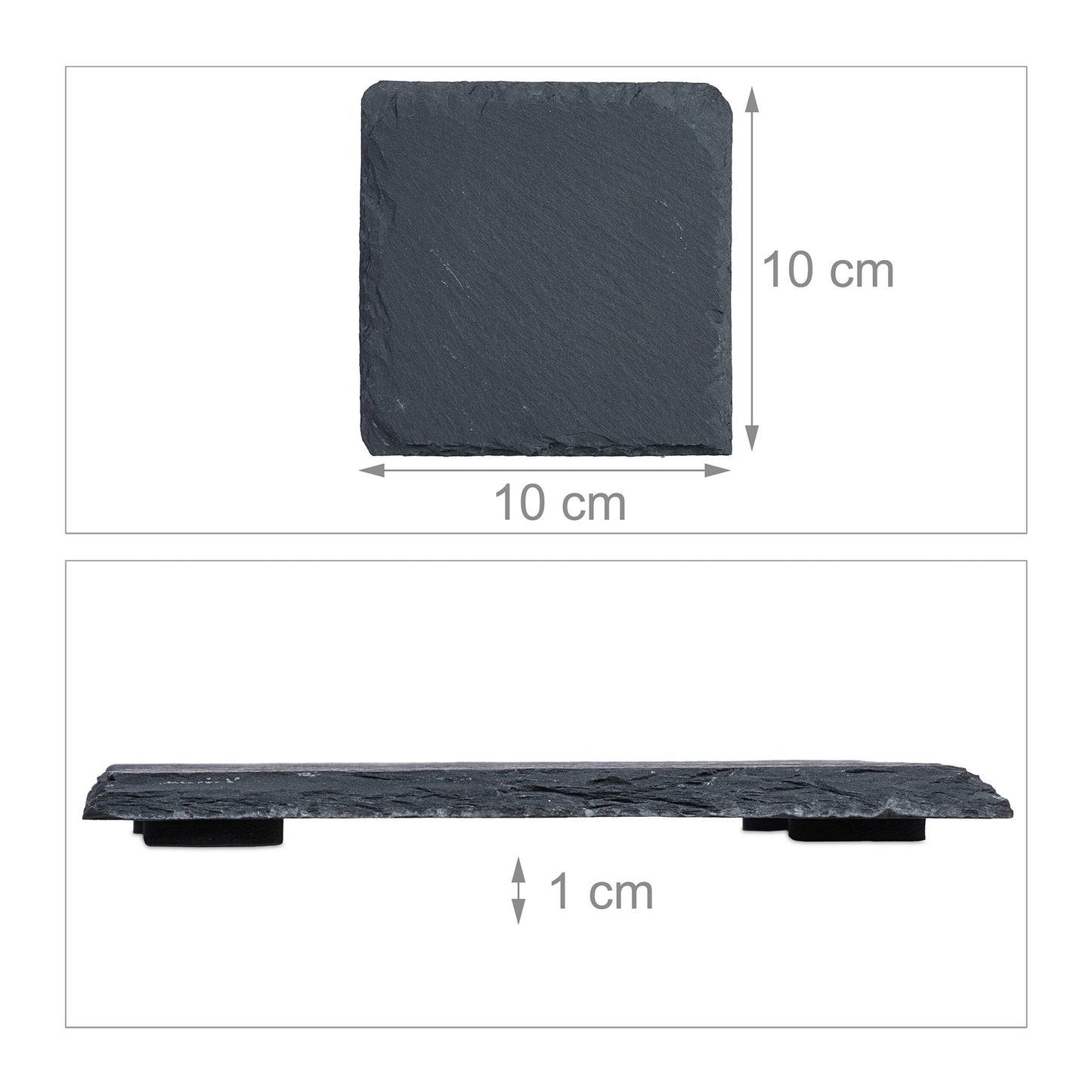 Slate Coasters Set of 16, 10x10 cm, Square