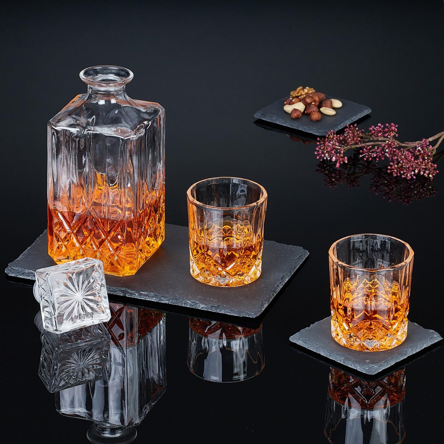 Slate Serving Plates Set of 4, 26x16 cm