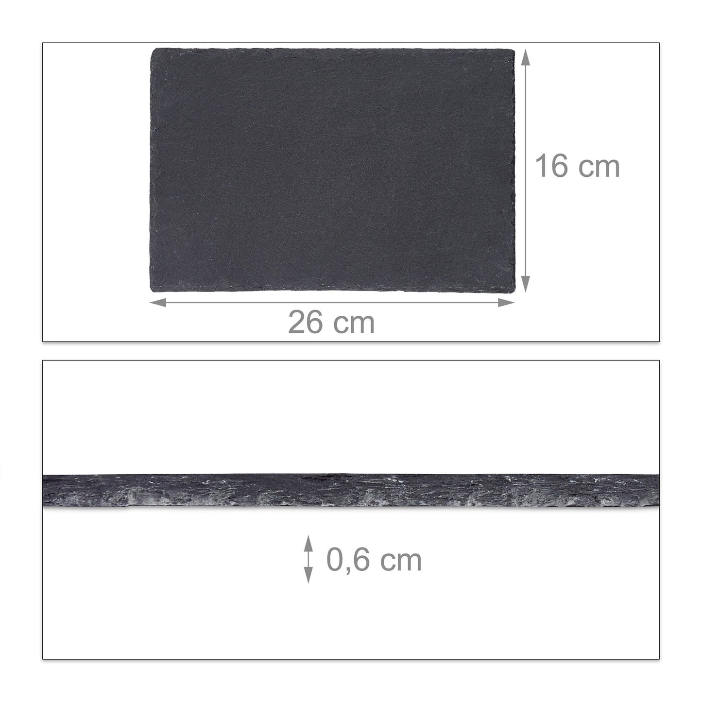 Slate Serving Plates Set of 4, 26x16 cm