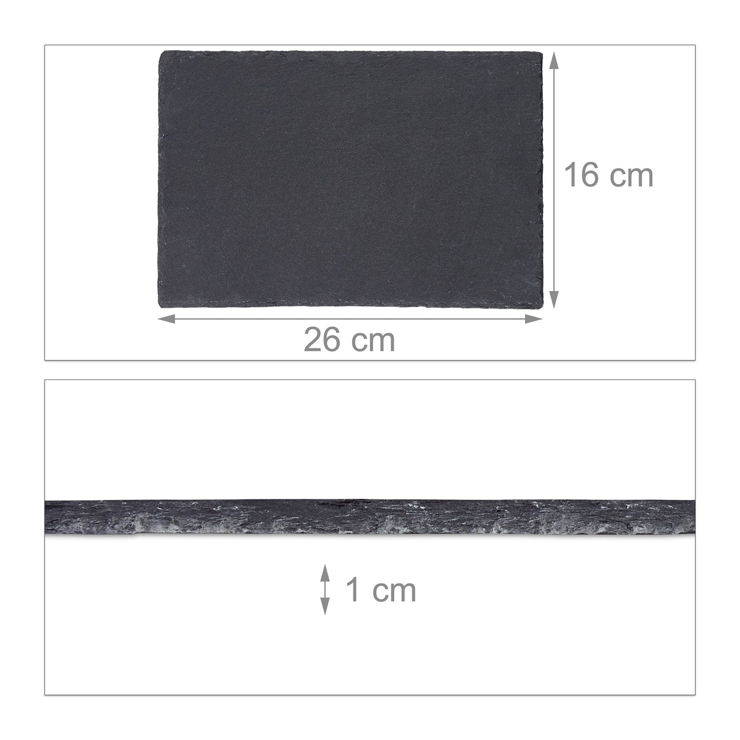 Slate Serving Plates Set of 8, 26x16 cm