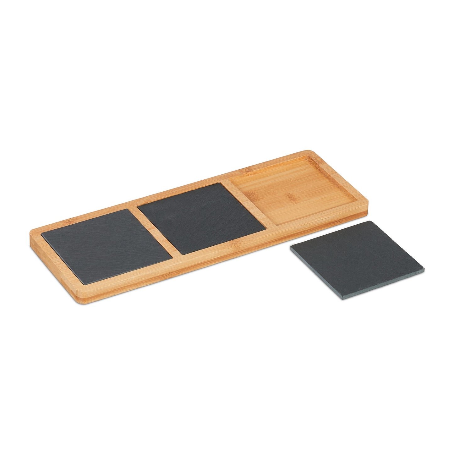 Slate and Bamboo Appetizer Serving Board, 3-Piece