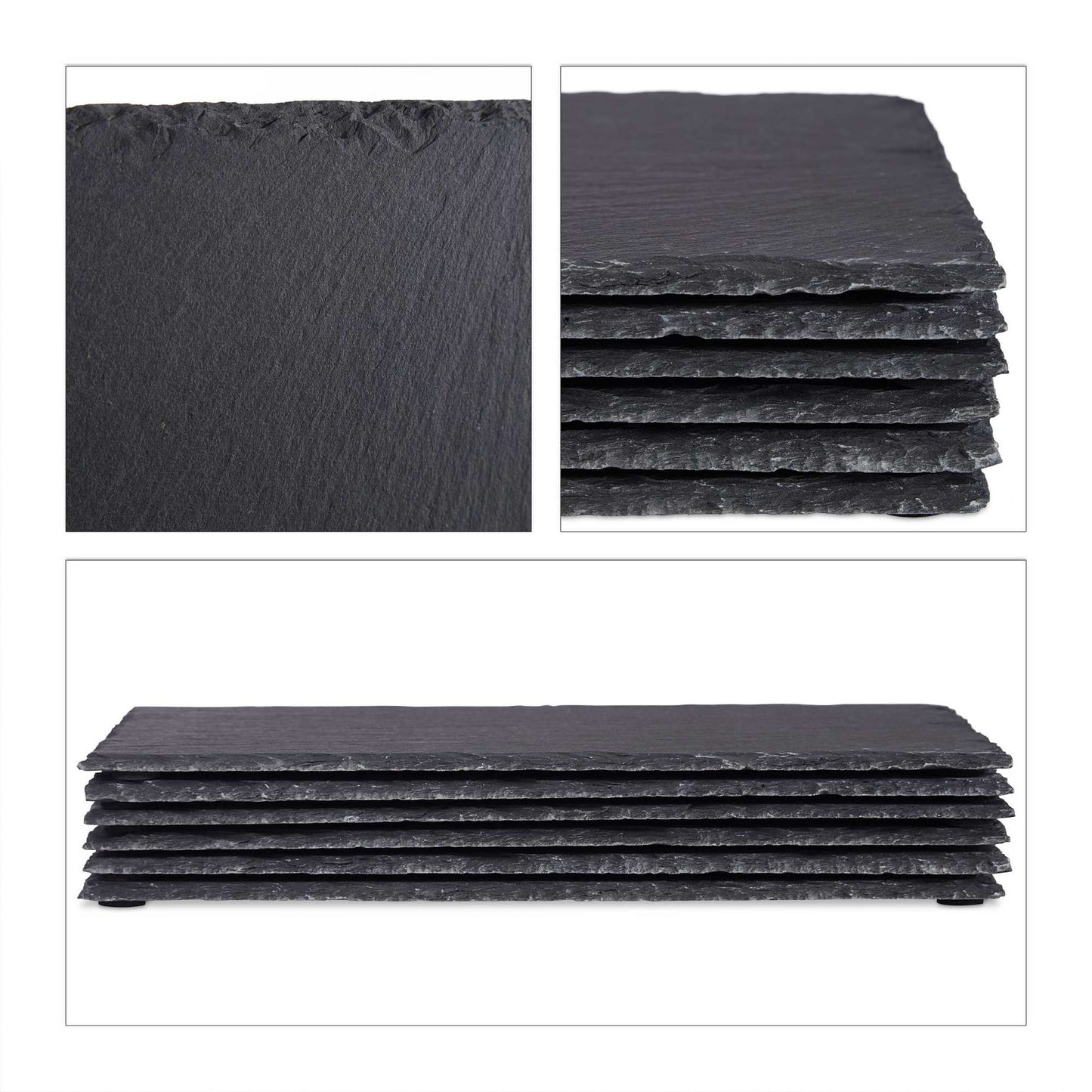 Slate tiles oblong in sets of 6