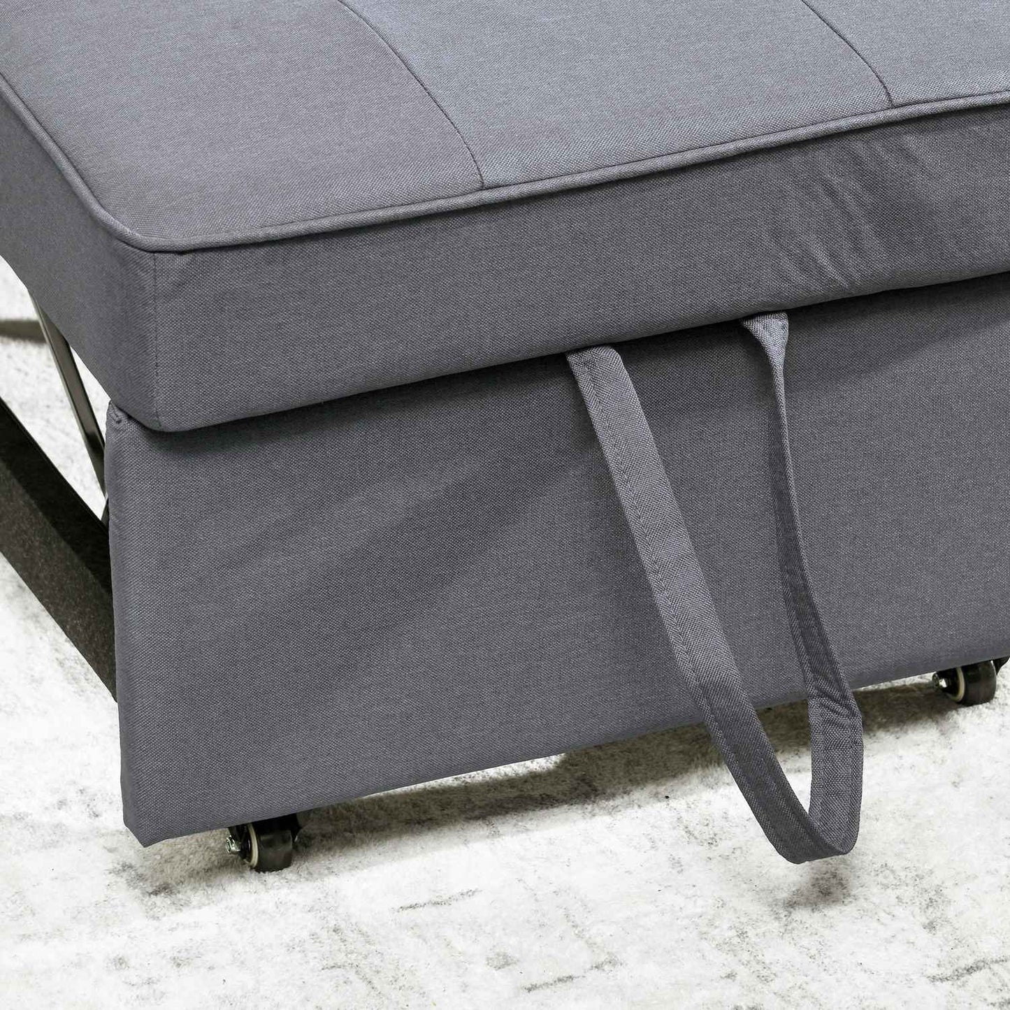 Sleeper chair, 2-seater armchair with bed function, foldable upholstered armchair with 2 cushions, linen-look cover, dark grey
