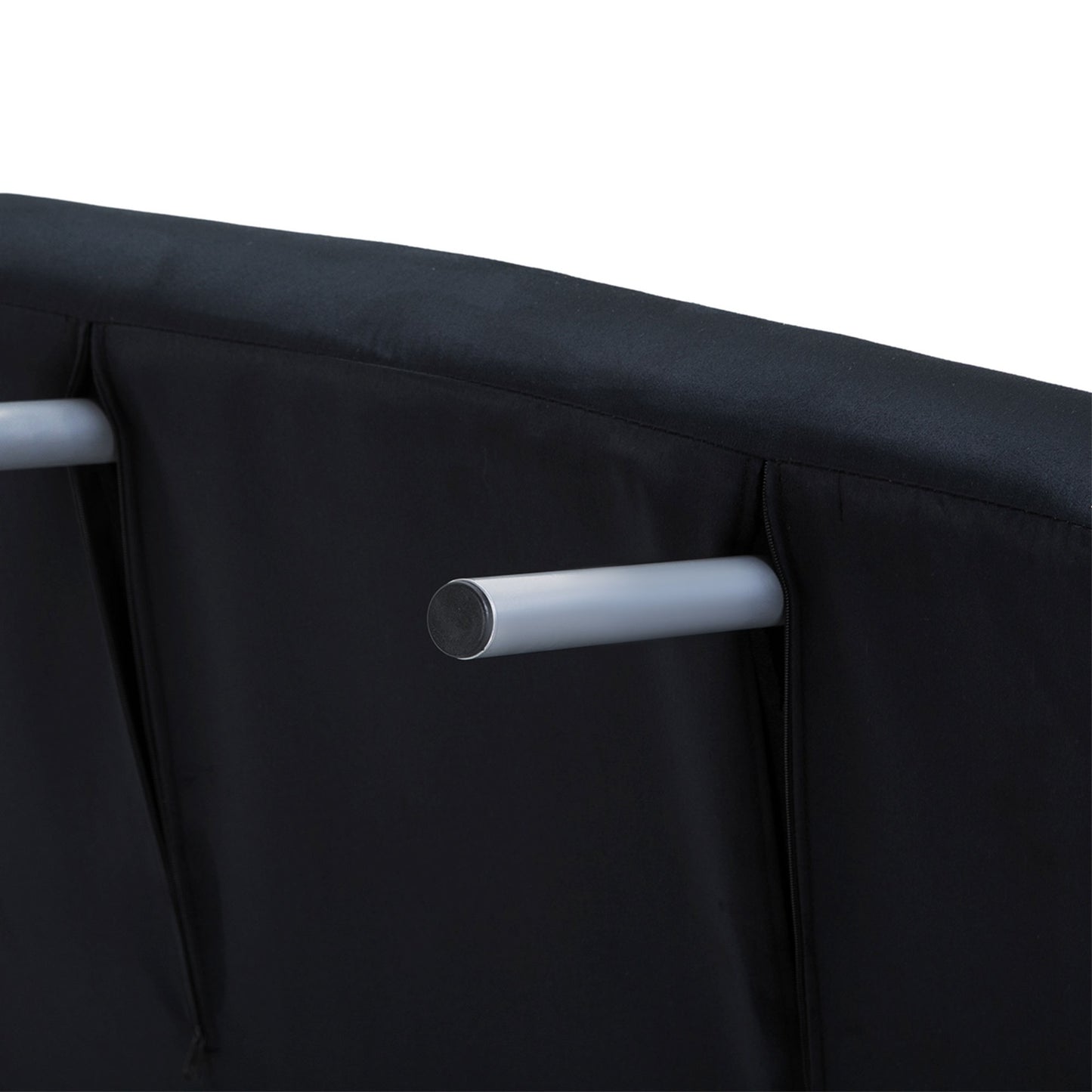 Folding sofa bed chair, black - adjustable, 120 kg capacity