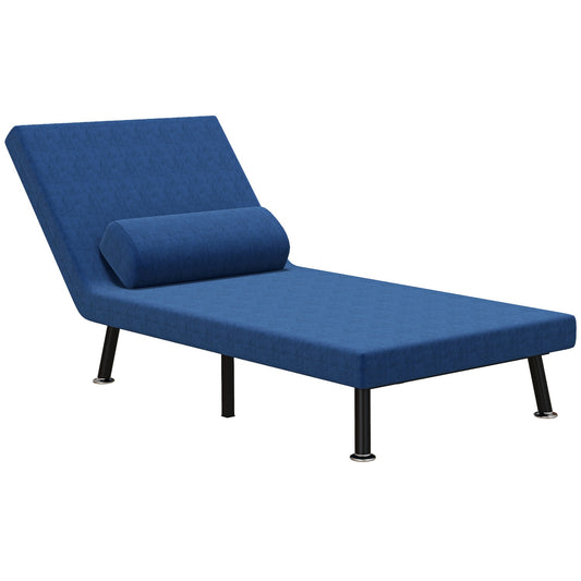 Convertible lounge chair, dark blue, adjustable backrest
