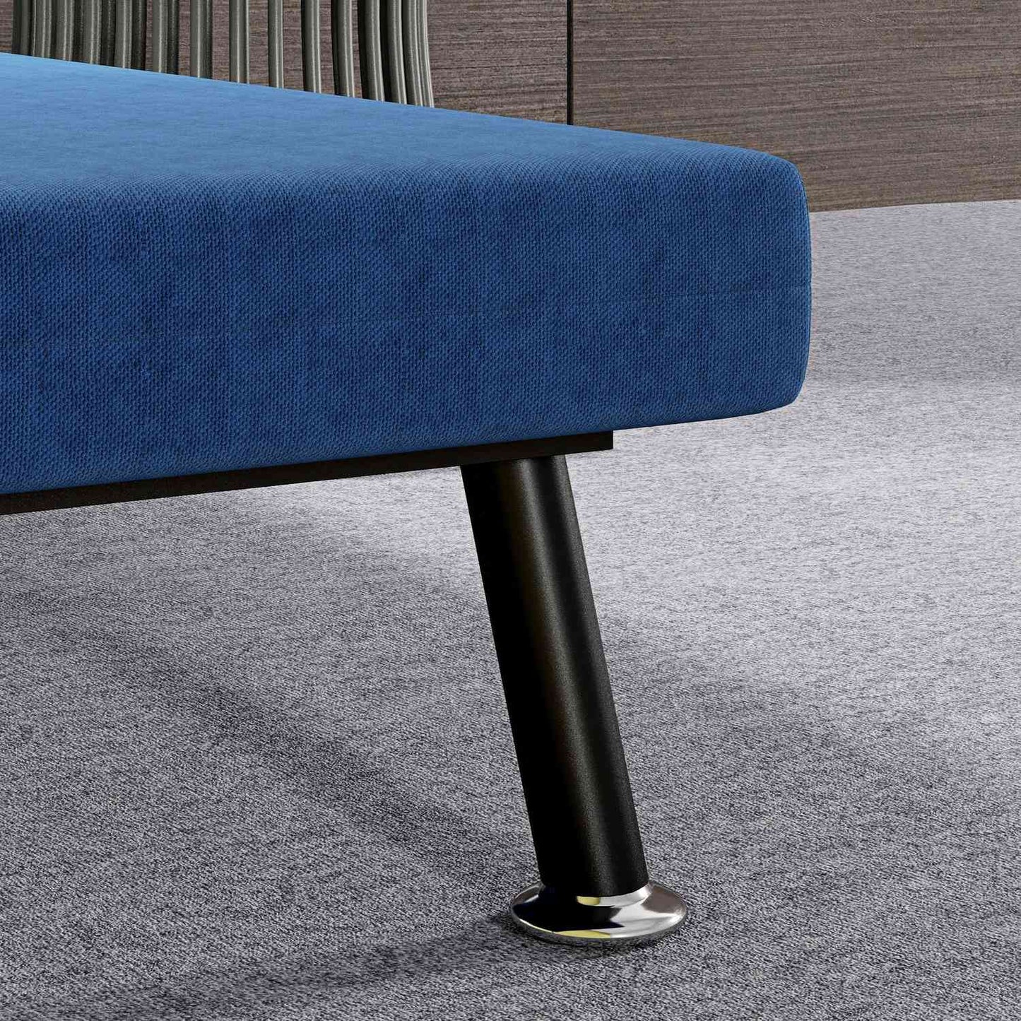 Convertible lounge chair, dark blue, adjustable backrest