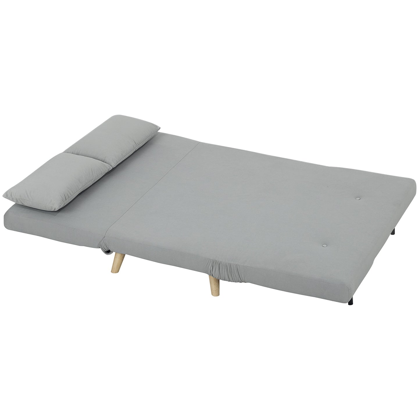 Folding velvet chair bed, adjustable, 250 kg capacity, gray