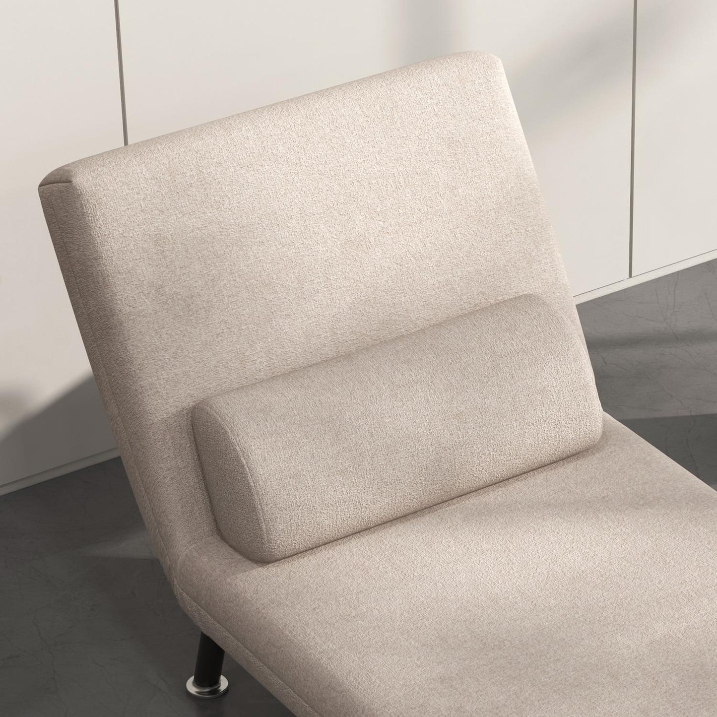 Folding sleeper, adjustable linen, beige, 150 kg capacity