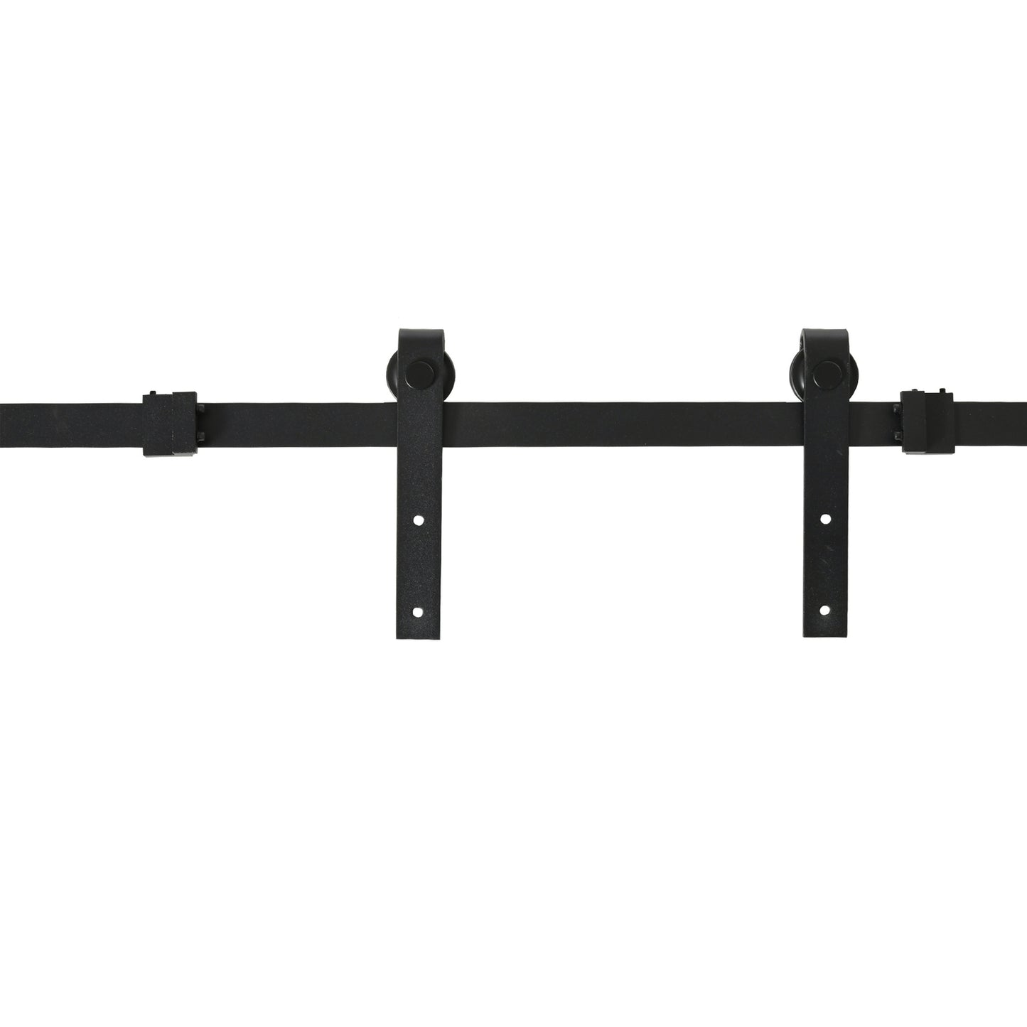 Black carbon steel sliding door kit for double doors, 200 cm