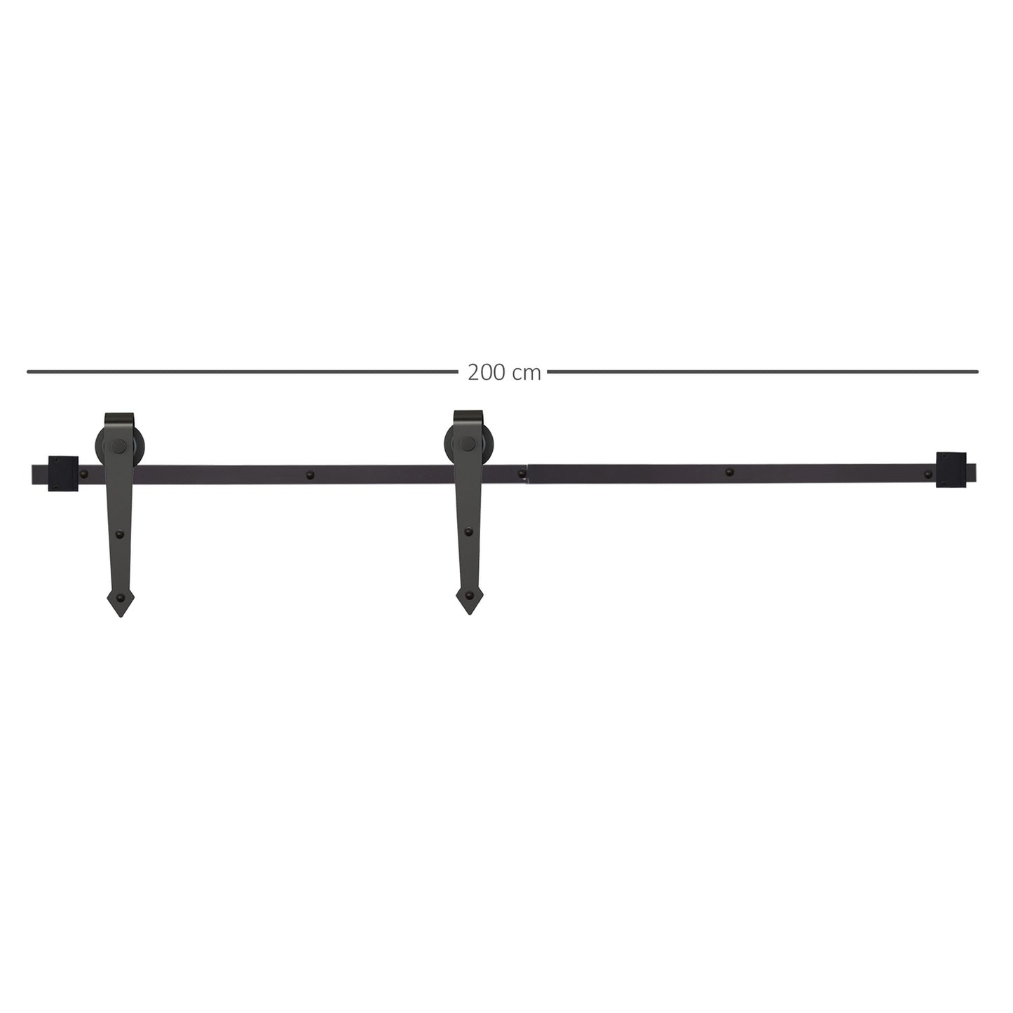 200 cm sliding door set in carbon steel, black