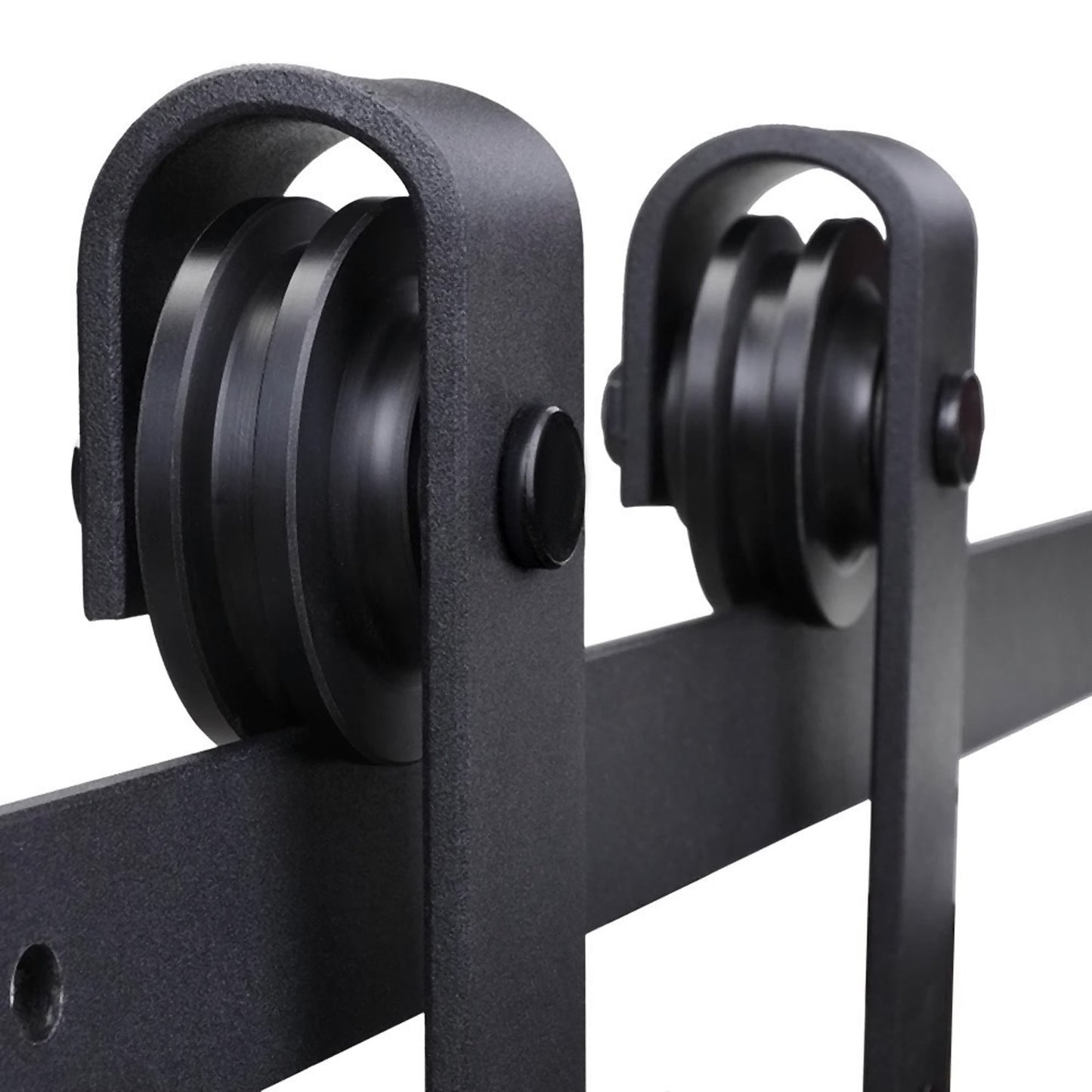200 cm sliding door set in carbon steel, black