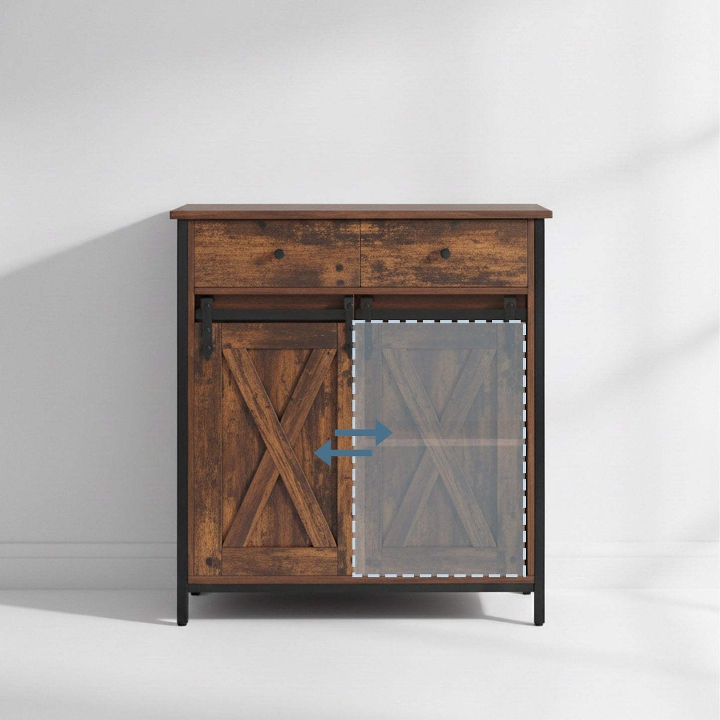 Sliding Door Sideboard – Rustic Design, Space-Saving Storage