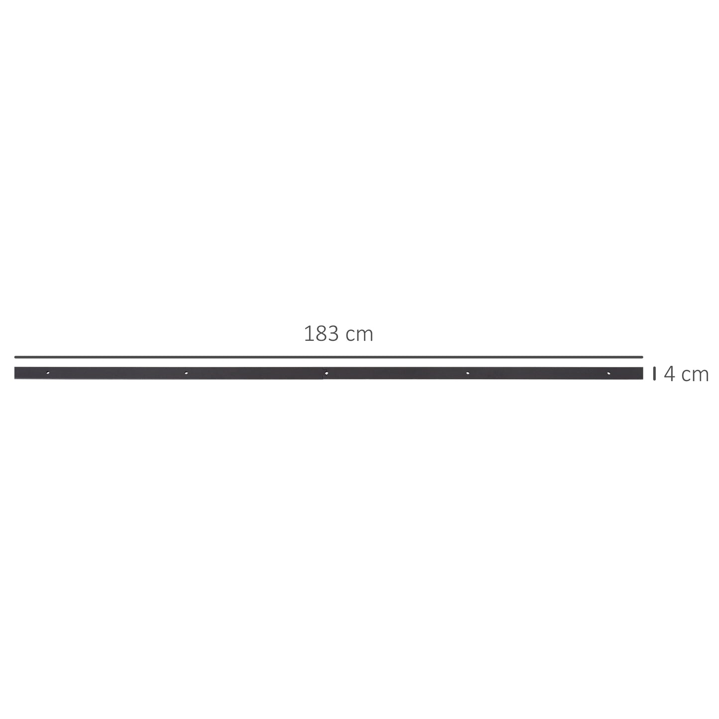 Sliding door hardware set, 183 cm, Carbon steel, Dark brown